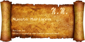 Nyeste Marianna névjegykártya